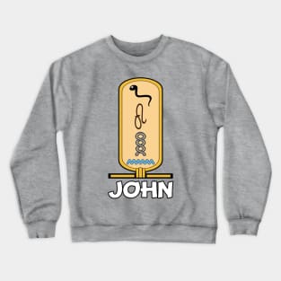 JOHN-American names in hieroglyphic letters-JOHN, name in a Pharaonic Khartouch-Hieroglyphic pharaonic names Crewneck Sweatshirt